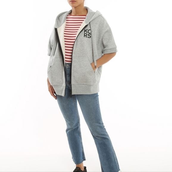 MICHAEL KORS Printed logo grey hoodie - Picture 2 of 8